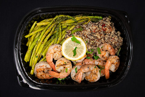 Grilled Shrimp with Asparagus & Quinoa