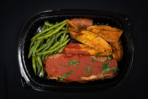 Turkey Meatloaf with Green Beans & Sweet Potatoes